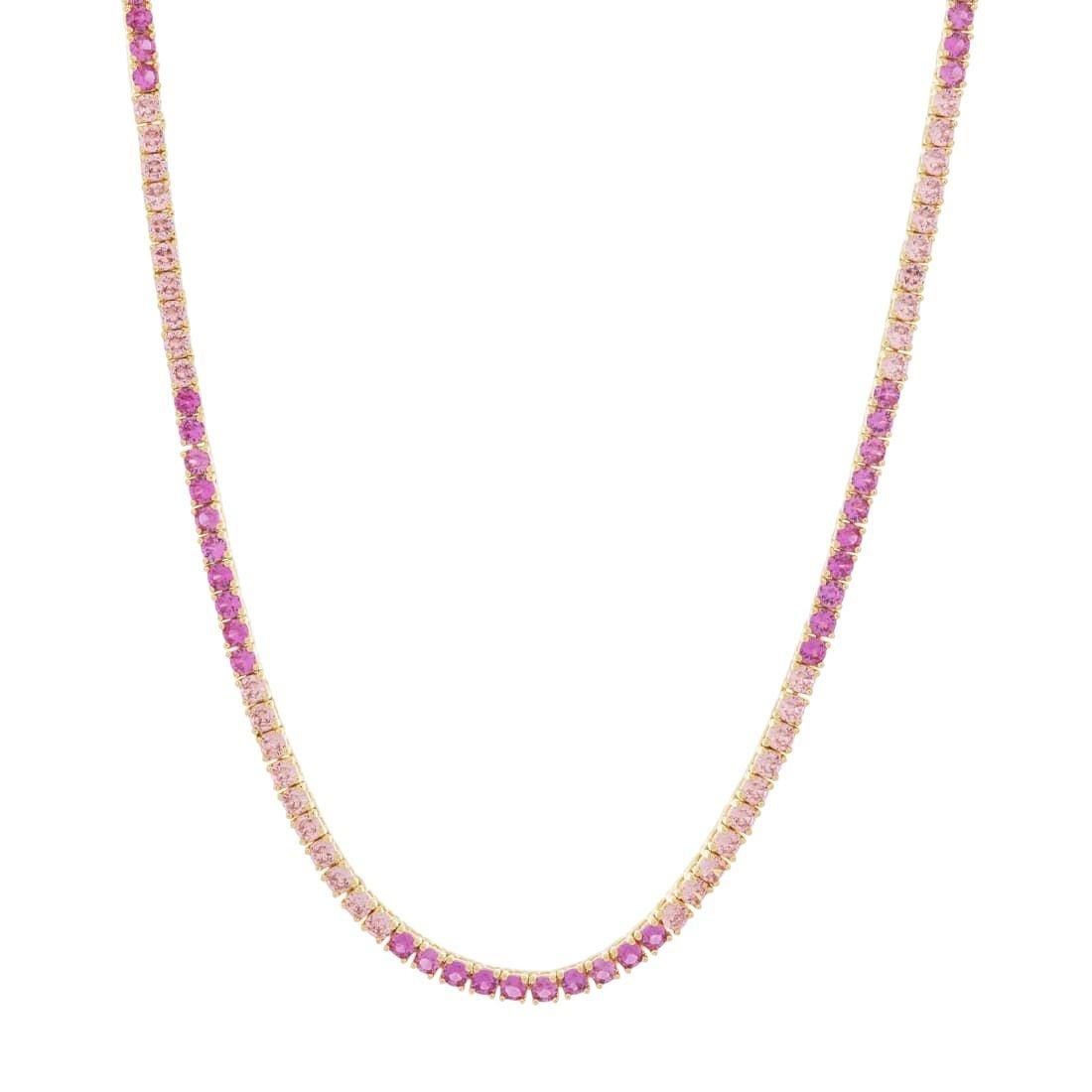King Ice X Barbie 3mm You Can Be Anything Tennis Chain - Gold/Pink - GOLD/PINK